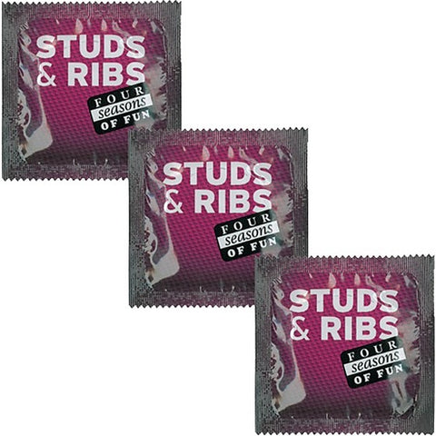 Studded & Ribbed Ultra Sensitive Condoms By Four Seasons