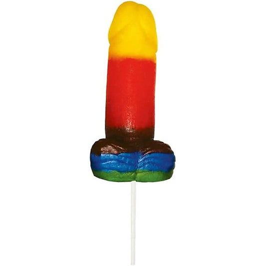 Rainbow Sweet and Sour Jumbo Rainbow Edible Gummy Cock Pop