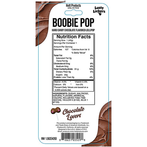 Lusty Lickers Boobie Shaped Edible Pop Candy