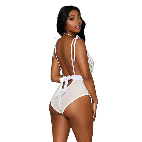 Stretch Lace and Stretch Mesh Women's Teddy
