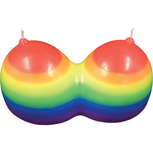 Rainbow Jumbow Boobie Shape Novelty Candle by Hott Products