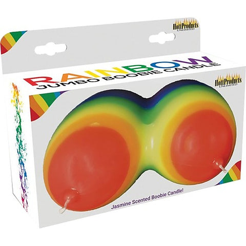 Rainbow Jumbow Boobie Shape Novelty Candle by Hott Products