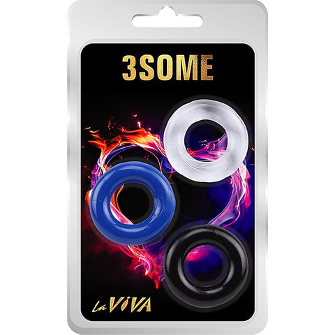 3Some Stretchy Cock Rings Set by La Viva