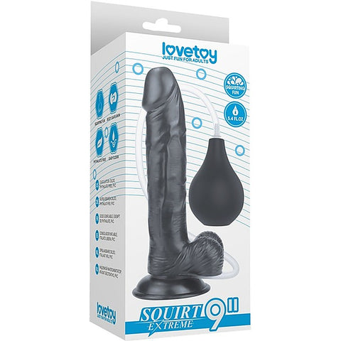 Squirt Extreme Realistic Looking Dong Black by Lovetoy