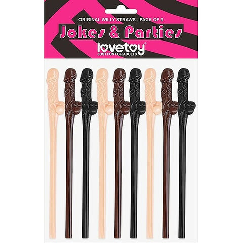 Willy Penis Shape Straws 9 Pack by Lovetoy