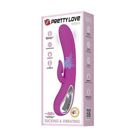Pretty Love Nicola Silicone 24 Function Clit Suction Rabbit