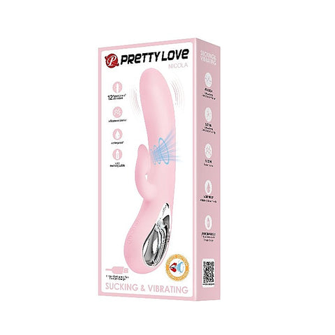 Pretty Love Nicola Silicone 24 Function Clit Suction Rabbit