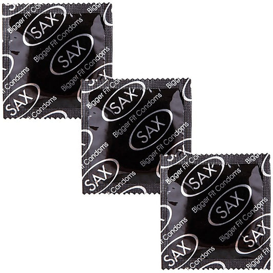 Bigger Fit Straight Latex Condoms 56mm 144 Pack by Sax