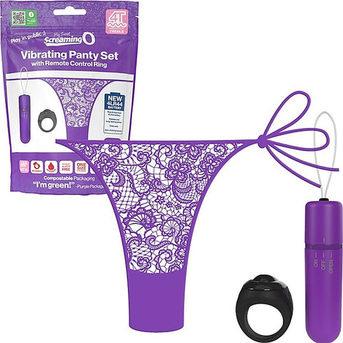 Vibrating Panty Set With Remote Ring 4T by Screaming O