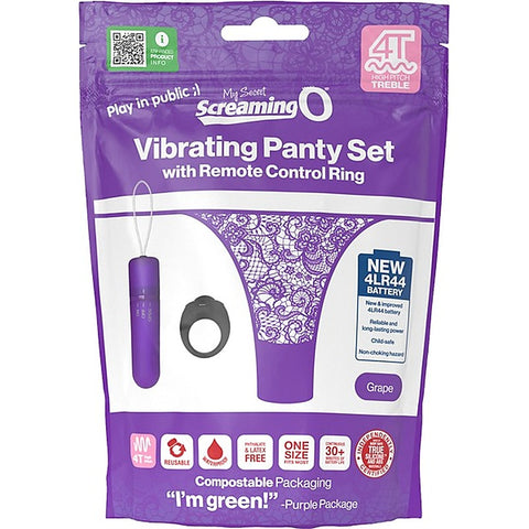 Vibrating Panty Set With Remote Ring 4T by Screaming O