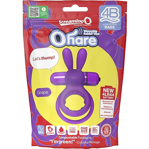 Ohare 4B Low Pitch Bass Vibrating Cock Ring by Screaming O