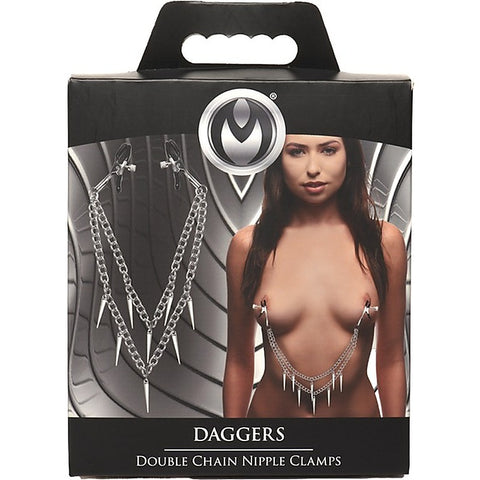 Master Series Daggers Double Chain Nipple Clamps