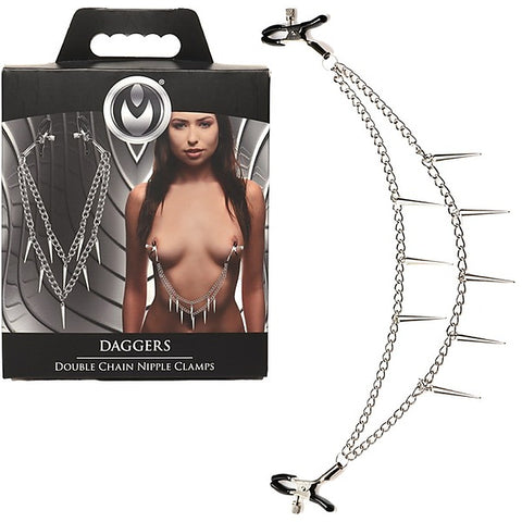 Master Series Daggers Double Chain Nipple Clamps