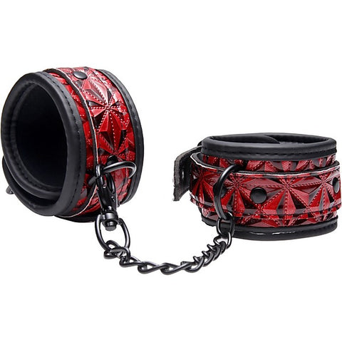 Master Series Crimson Tied Embossed BDSM Play Wrist Cuffs