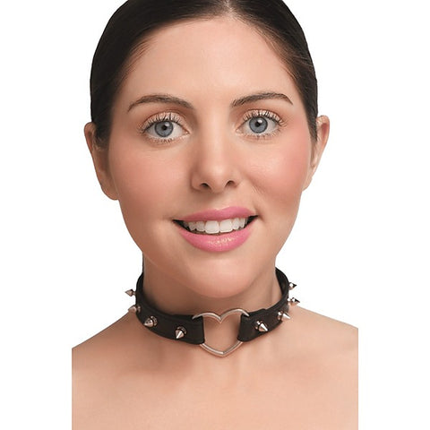 Spiked Heart Bondage Choker by XR Brands