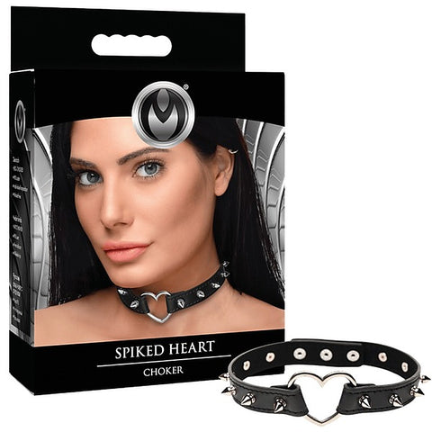 Spiked Heart Bondage Choker by XR Brands