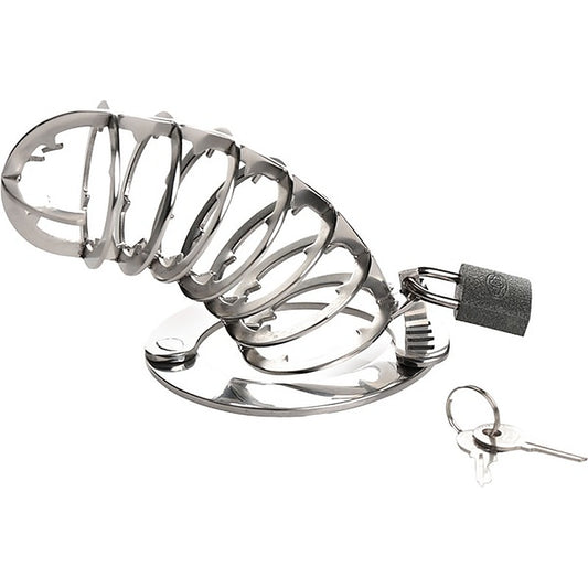 Master Series Stainless Steel Spiked Men's Chastity Cage