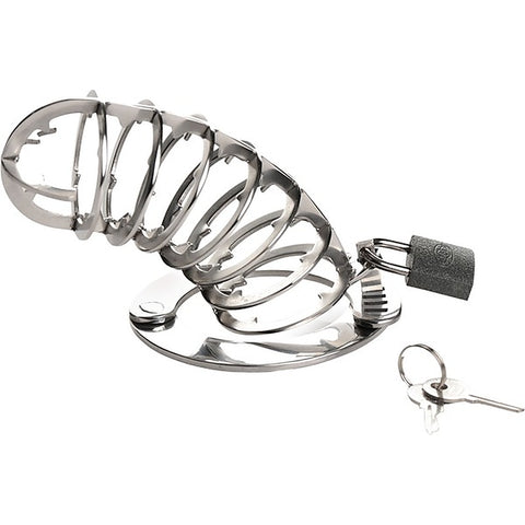 Master Series Stainless Steel Spiked Men's Chastity Cage