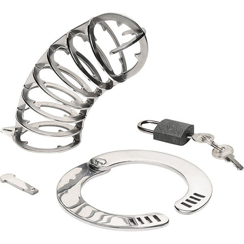 Master Series Stainless Steel Spiked Men's Chastity Cage