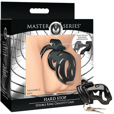 Master Series Hard Stop Double Ring Men's Chastity Cage