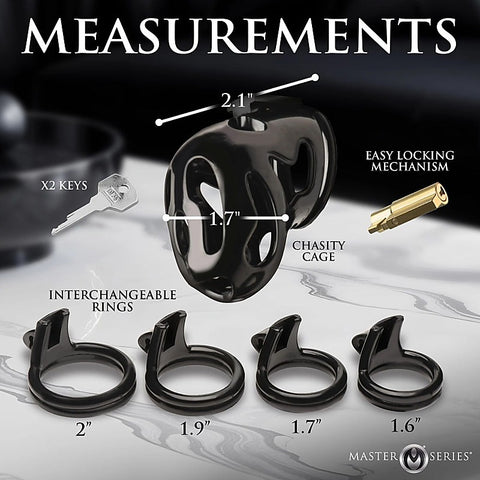 Hard Stop Double Ring Chastity Cage by XR Brands
