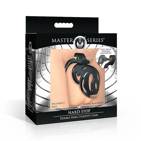 Hard Stop Double Ring Chastity Cage by XR Brands