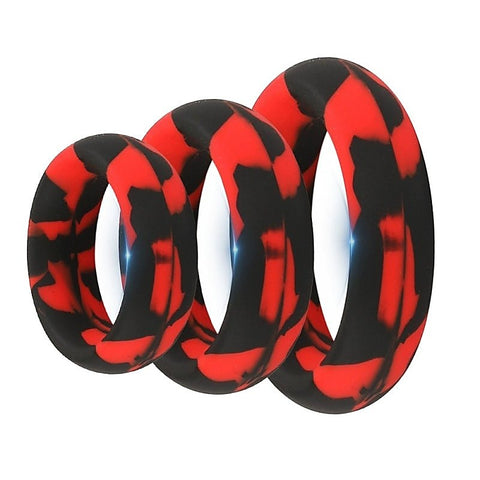 Mixed Color Men's Stretchy Silicone Penis Ring Set