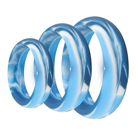 Mixed Color Men's Stretchy Silicone Penis Ring Set