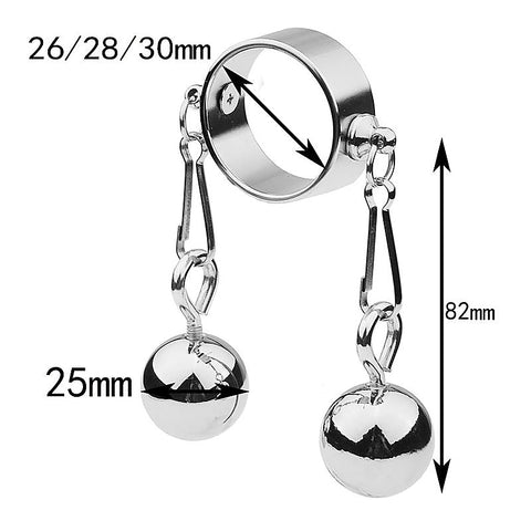 Bondage Play Penis Ring With Balls – Short by BDStyle