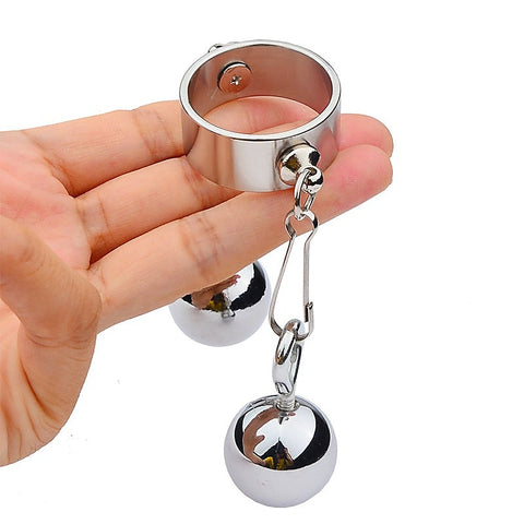 Bondage Play Penis Ring With Balls – Short by BDStyle