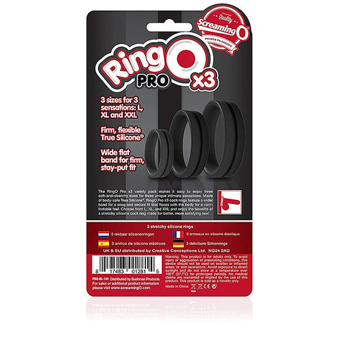 RingO Pro X3 Super Stretchy Cock Rings Set by Screaming O