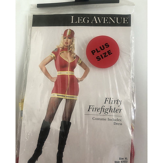 Sexy Red Firefighter Halloween Costume Romper by Leg Avenue