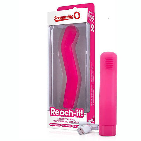 Charged Reach-it Rechargeable Curved Vibrator by Screaming O