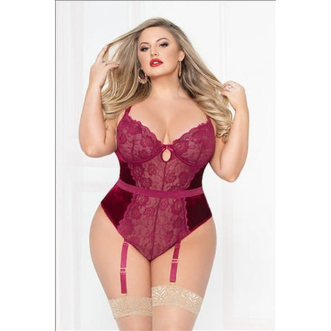 Smooth Like Velvet Womens Teddy by Seven 'til Midnight