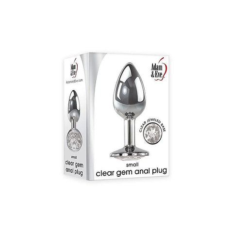 Metallic Butt Plug with Clear Gem Base by Adam & Eve