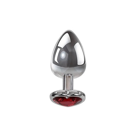 Metallic Gen Butt Plug with Heart Gem Base by Adam & Eve