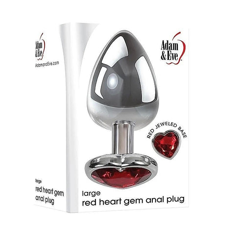 Metallic Gen Butt Plug with Heart Gem Base by Adam & Eve