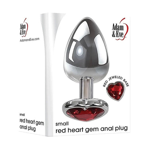 Metallic Gen Butt Plug with Heart Gem Base by Adam & Eve