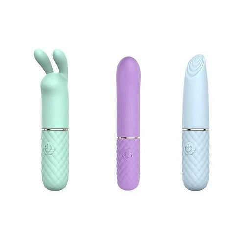 TRIPLE PLEASURES Coloured USB Rechargeable Bullet Vibrators