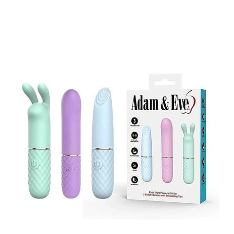 TRIPLE PLEASURES Coloured USB Rechargeable Bullet Vibrators
