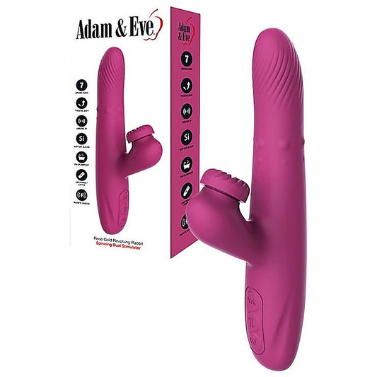 ROSE GOLD REVOLVING Spinning and Thrusting Rabbit Vibrator