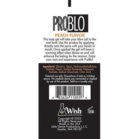 ProBlo Oral Pleasure Peach Flavoured Blowjob Gel