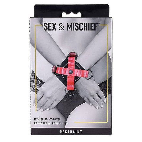 S&M Exs & Ohs Cross BDSM Cuffs by Sportsheets