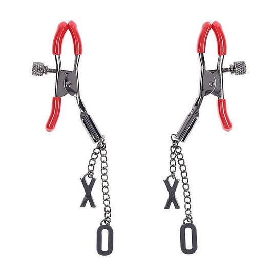 S&M Exs & Ohs Tipped Metal Nipple Clamps by Sportsheets