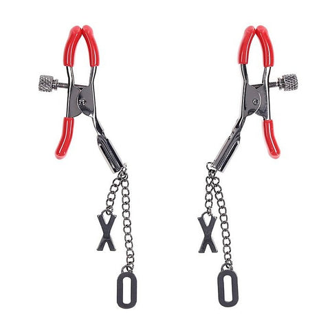 S&M Exs & Ohs Tipped Metal Nipple Clamps by Sportsheets