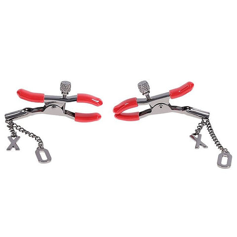 S&M Exs & Ohs Tipped Metal Nipple Clamps by Sportsheets