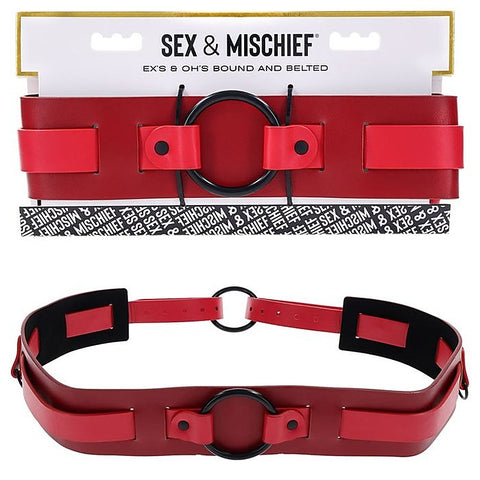 S&M Exs & Ohs Bound and Belted BDSM Collar by Sportsheets