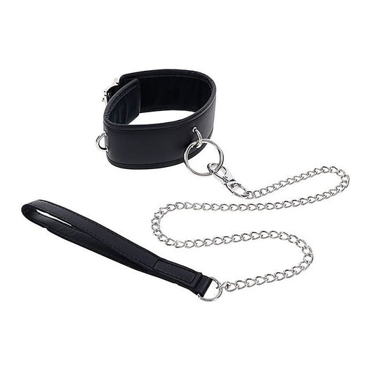 EDGE Black Neck Restraint with Metal Leash by Sportsheets