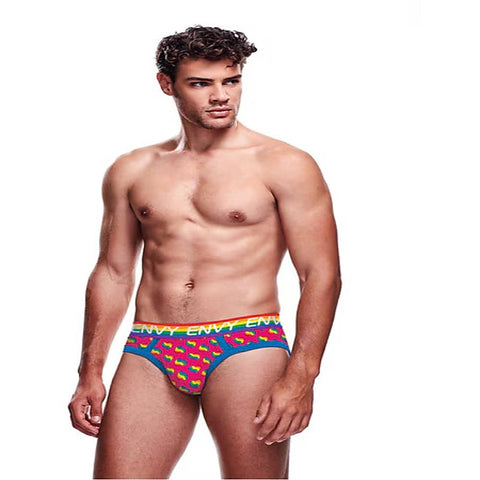 Rainbow Hearts Mens Sexy Brief by Envy Menswear