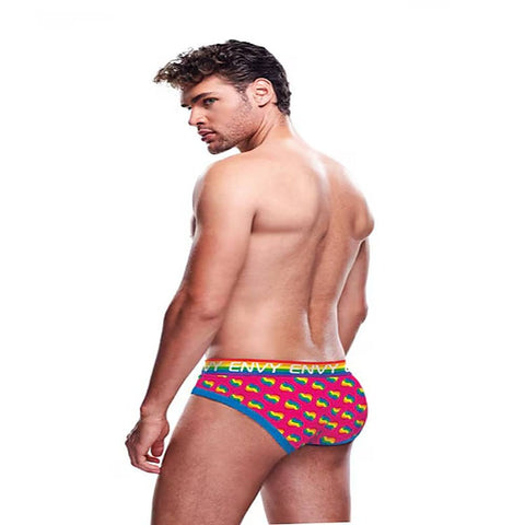 Rainbow Hearts Mens Sexy Brief by Envy Menswear